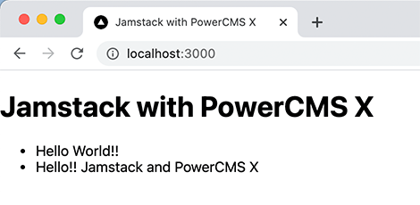 index.htmlをブラウザで開くと記事リストが表示された画面